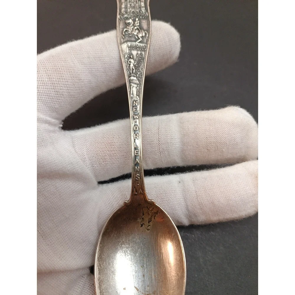 Monogrammed New Orleans LA, Sterling Silver Souvenir Spoon Ordinate 16 Grams
